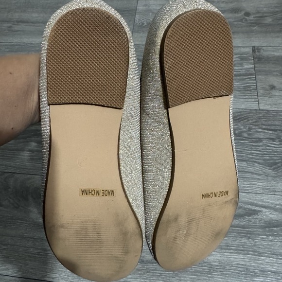 De Blossom Collection Gold Glitter Ballet Flats Shoes Size 8 Women Party - Picture 7 of 11